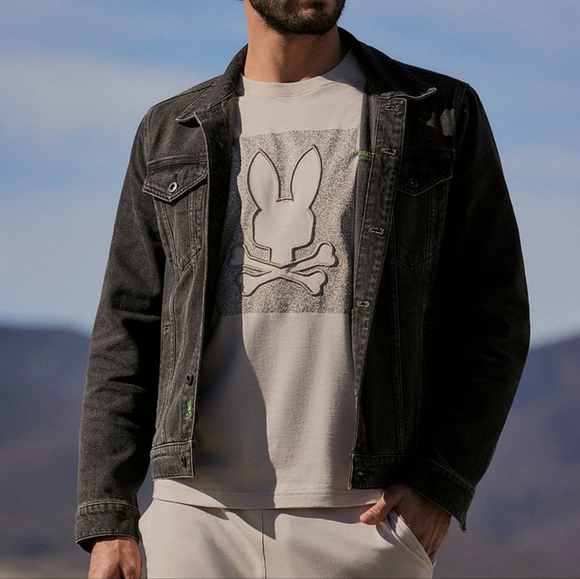 Psycho Bunny Mens Pathe Denim Jacket - Picture 2 of 15